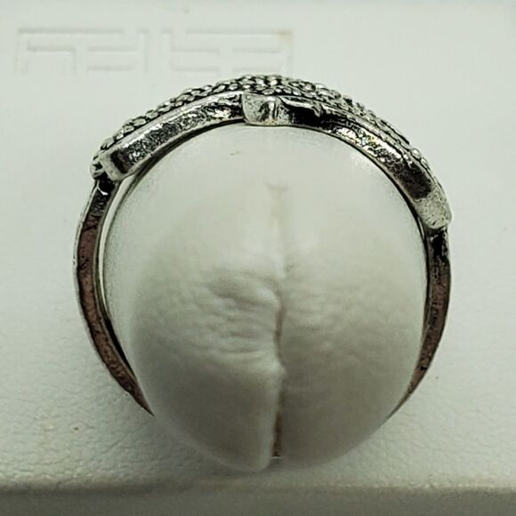 Silver Tone Hamsa Evil Eye Ring - Picture 5 of 7